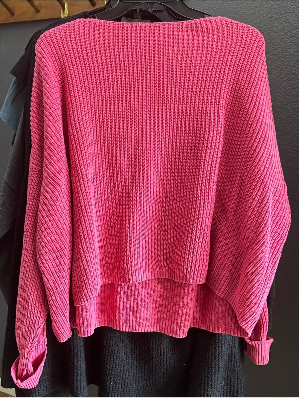 🌸French Connection 100% Cotton Millie Mozart Pink fisherman Rib Boatneck Sweater - Picture 5 of 16